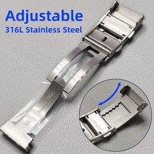 316L Stainless Steel Adjustable Watch Band Clasp Folding Buckle 18mm 20mm 22mm
