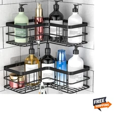 Corner Shower Caddy, Adhesive Shower Shelves No Drilling [2-Pack], Rustproof ...
