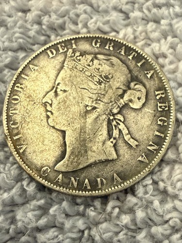 1881 H Canada Silver 50 Cents .925 Sterling Silver Canadian