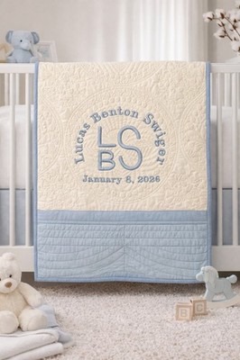 Handmade Personalized Baby Quilt Baby Blanket That Becomes a Family Keepsake NEW