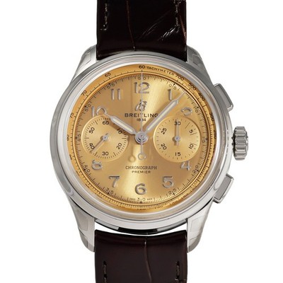 Breitling Premier AB0930F51H1P1 Stainless Steel 40.0mm Gold Dial #YKW647
