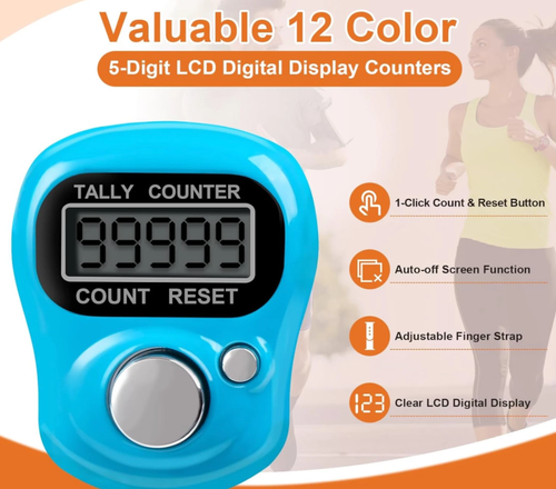 Digital Hand Counter Click Press Number Screen Tally Tasbeeh Tasbih Finger Band - Picture 3 of 5