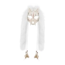 Animal Head Wolf Mask Furry Viking Headpiece Warrior Werewolf Halloween White