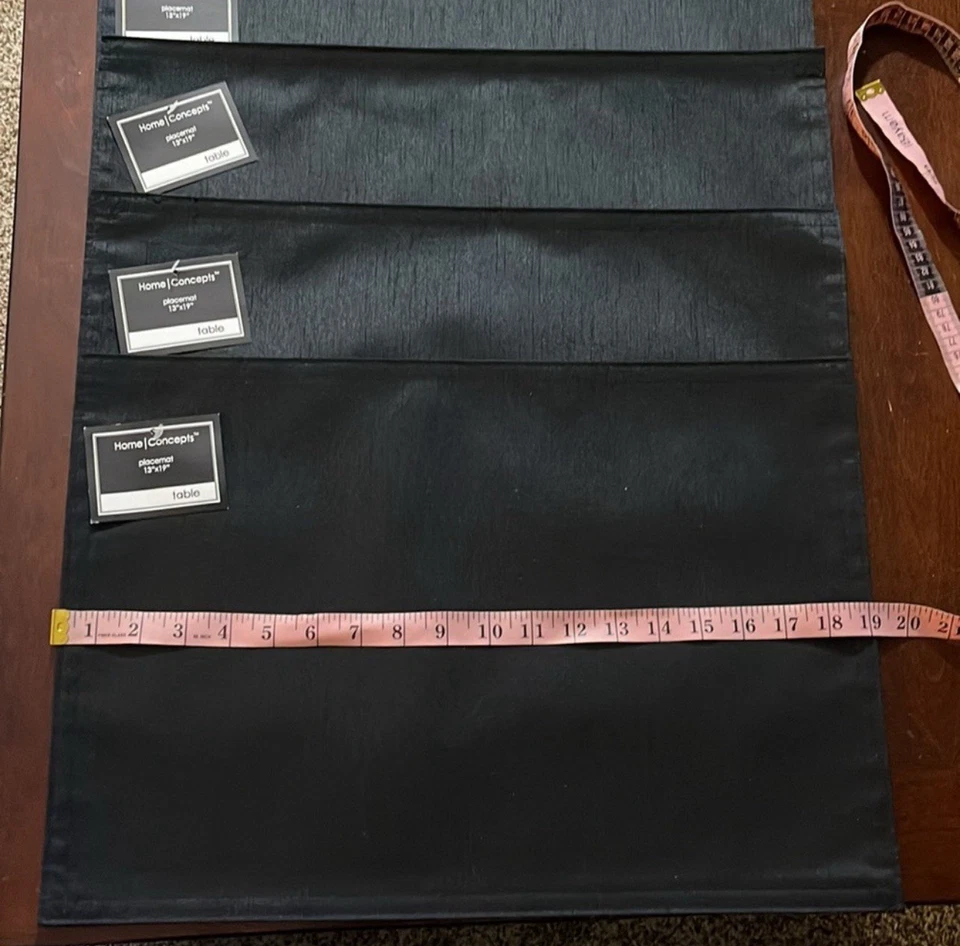 4~Black Rectangular Placemats 100%Polyester 13” x 19” - Image 4 of 4