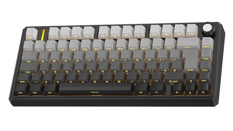 OMOTON 75% ISO-UK Mechanical Gaming Keyboard, Tri-Mode Wireless