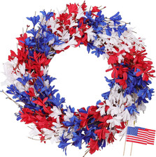 4Th of July Wreath Patriotic Wreath 22 Inch Independence Day Wreaths for Front D