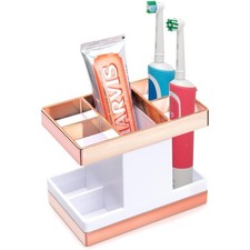 Toothbrush Holder Set Rust-Free Plastic Organizer Stand for Electric