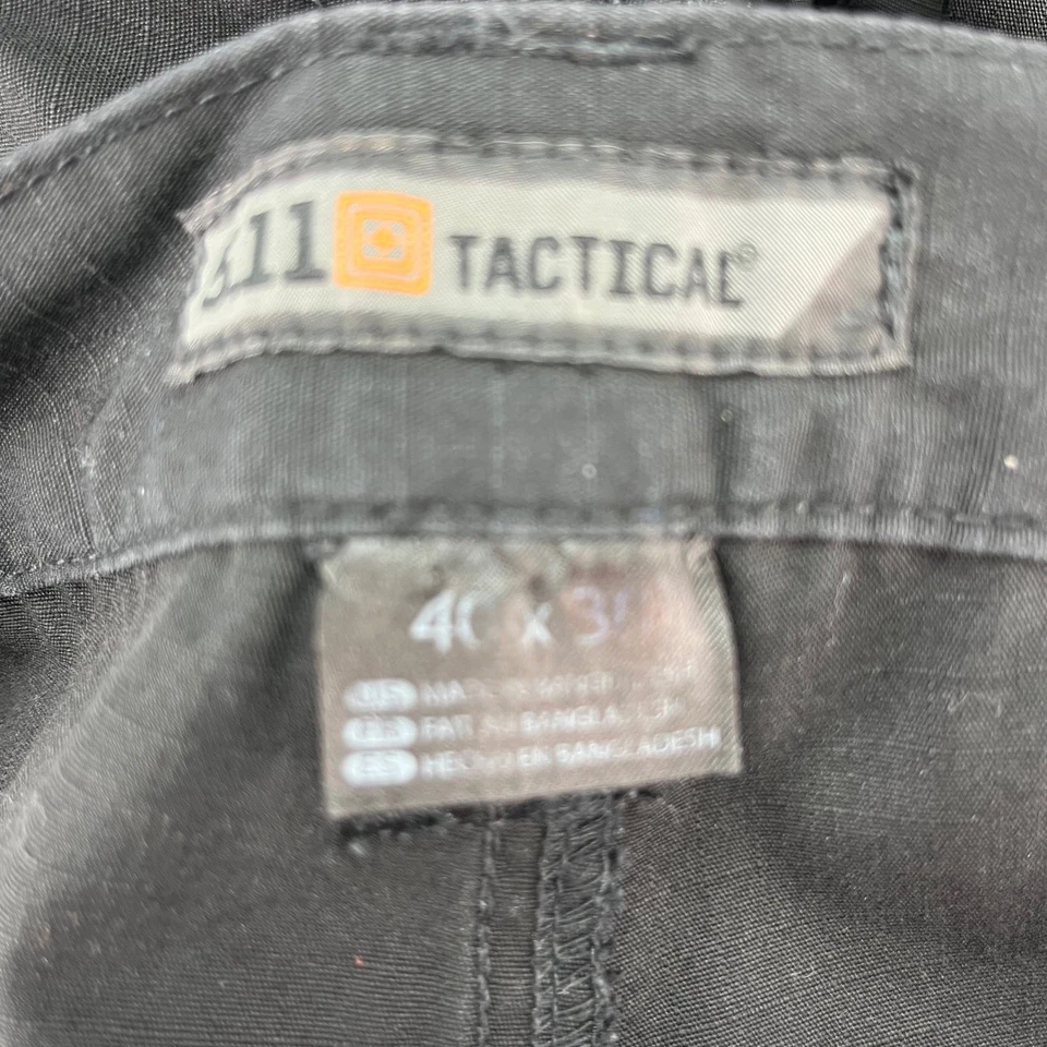 Pantalones cargo tácticos para hombre 5,11 negros talla 40x26 alterados utilitarios trabajo informales Foto 3 de 4