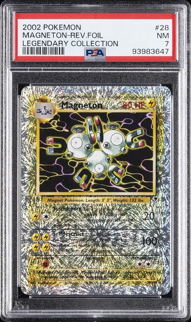 2002 POKEMON LEGENDARY COLLECTION #28 MAGNETON-REVERSE FOIL PSA 7