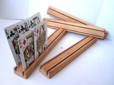 SET OF FOUR /Wooden Playing Card Holder / Two...