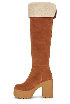 The Drop Women's Campbell Sherpa Chelsea Boot | Faux Fur Lined Platform Boots