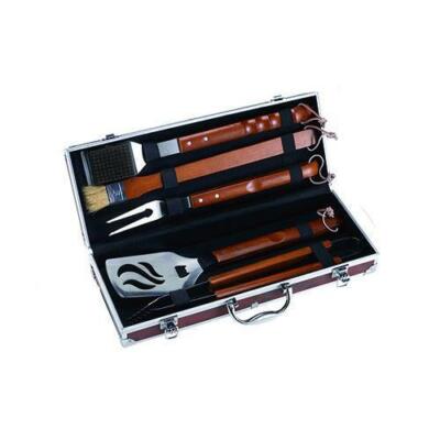 Set Barbecue 3 pezzi in acciaio inox con custodia nera TNT