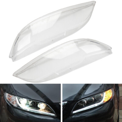 1 pair Headlight Headlamp Plastic Clear Lens Cover For Mazda 6 2003-2008