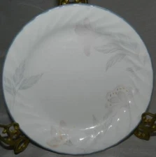 Set of 3 Corelle Pink Trio 7-1/4" Salad Plate Pastel Pink Flower Gray Leaves