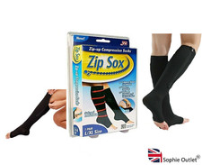 OPEN ZIP UP TOE COMPRESSION  Socks Zipper Leg Feet Support Unisex Stocking UK