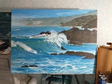 Sunset Cliffs - San Diego - original canvas painting 3'x4'