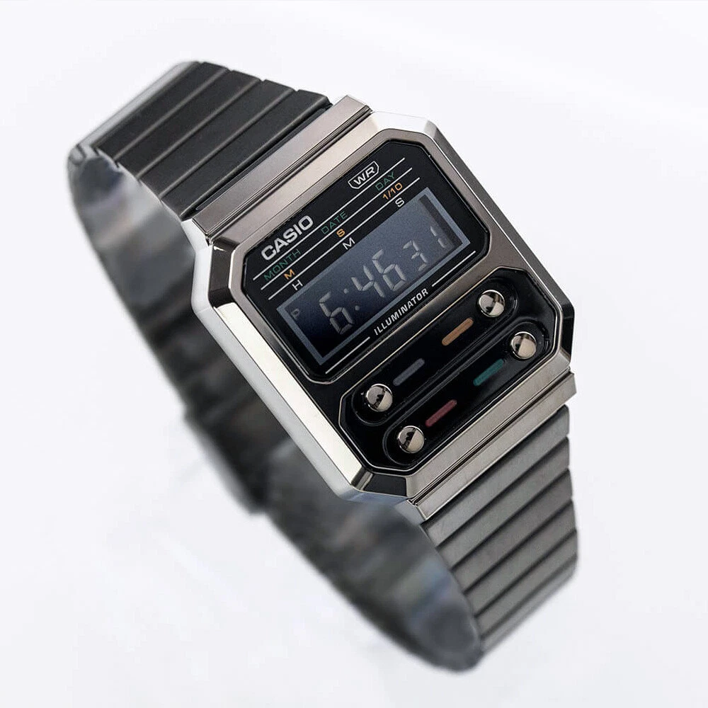 Casio Vintage A100 Grey Retro Style Digital Classic Watch A100WEGG