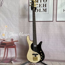 5 String Electric Bass Guitar Gold Hardware Basswood Body Maple Neck Solid