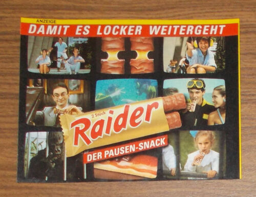 Seltene Werbung RAIDER Der Pausen-Snack - Damit es locker weitergeht Twix 1989 - Photo 1/1