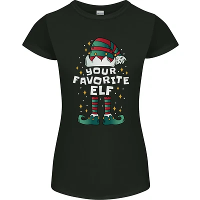 Ihre Lieblings Elfe Lustig Weihnachten Damen Petite Schnitt Maglietta - Bild 1 von 4
