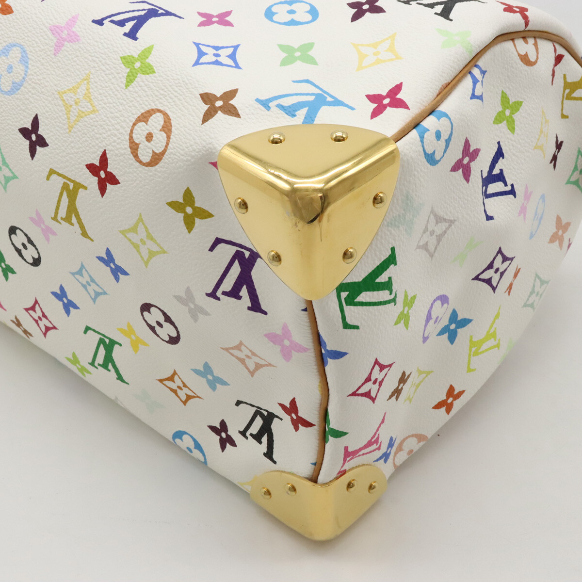 LOUIS VUITTON Monogram Multi Color Speedy 30 Hand Bag Blanc M92643  
