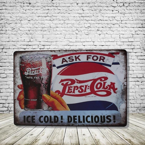 Pepsi Vintage Style Tin Metal Bar Sign Poster Man Cave Collectible New
