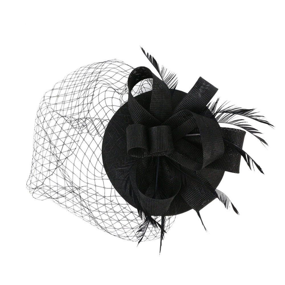 Fascinators Blumen-Netzhut - Hochzeits-Stirnband Mit Feder Für Damen