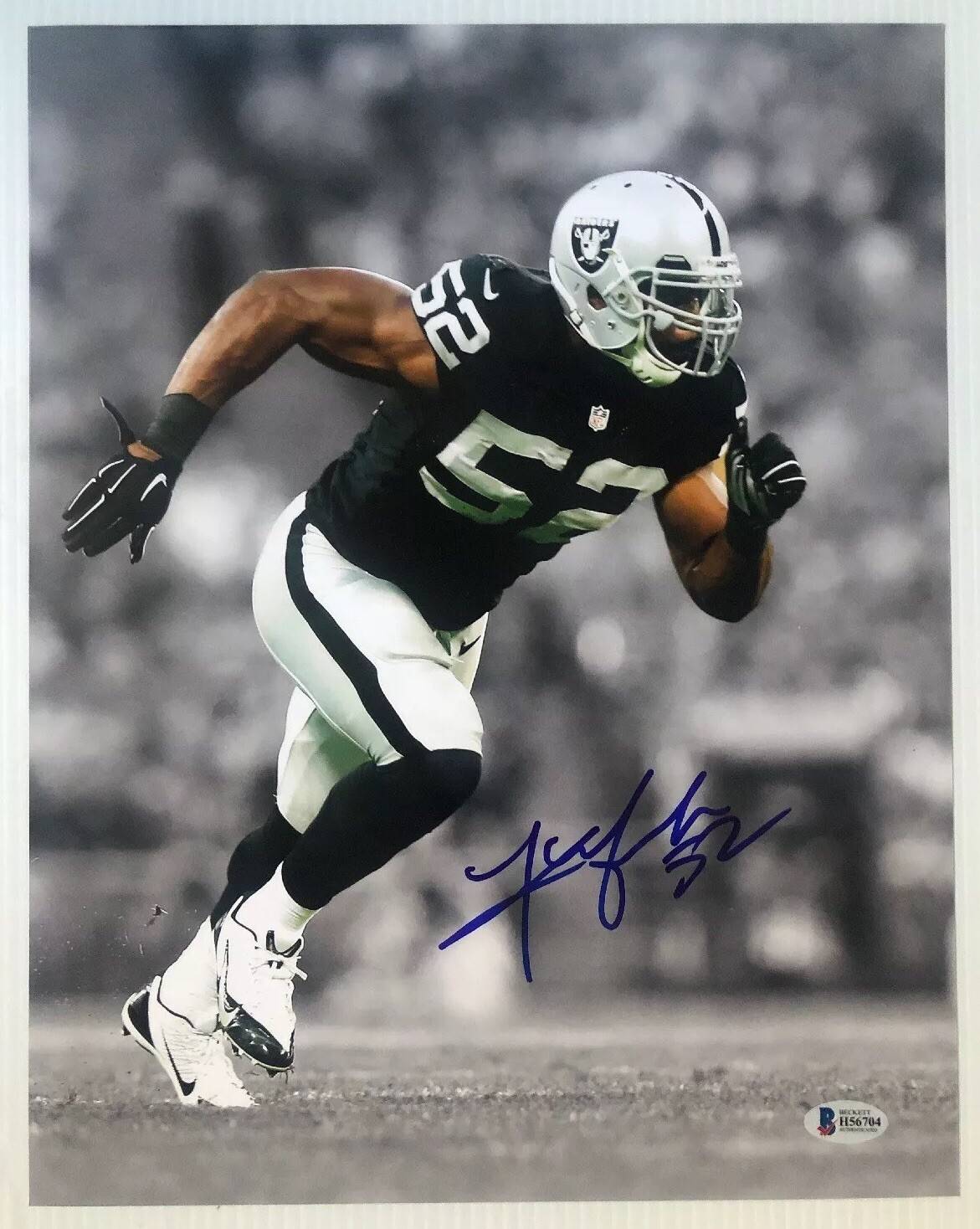 Khalil Mack Autographed Signed Oakland Raiders 11x14 Photo BECKETT COA 