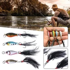 1PC Metal Fishing Lures Jigs Fishing Bass Slow Spinner Spoon Wobblers Trolling ~