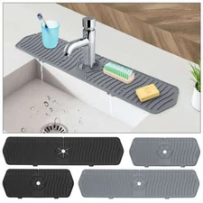 Kitchen Faucet Sink Splash Guard Silicone Drain Pad Water Catcher Tray Slip Mat