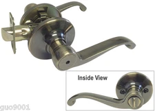 New Privacy Antique Brass Lever Handle Door Locks Knobs for Bedroom or Bathroom