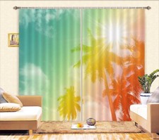 3D Sunshine Coconut ZHUA076 Photo Curtain Window Blockout Fabric Amy 2023
