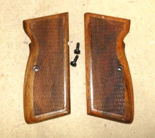 FEG P9RK 9mm ORIGINAL CHECKERED WOOD  GRIPS AND SCREWS FEG  HUNGARY.