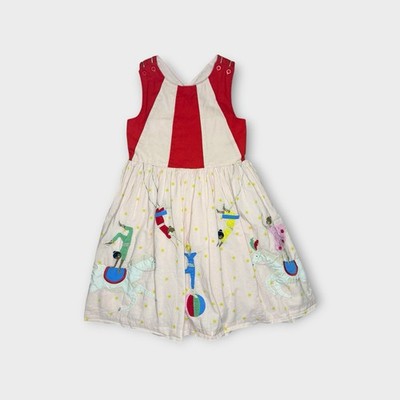 Mini Boden Zadie Acrobat Applique Pink Cross Back Pink Dress