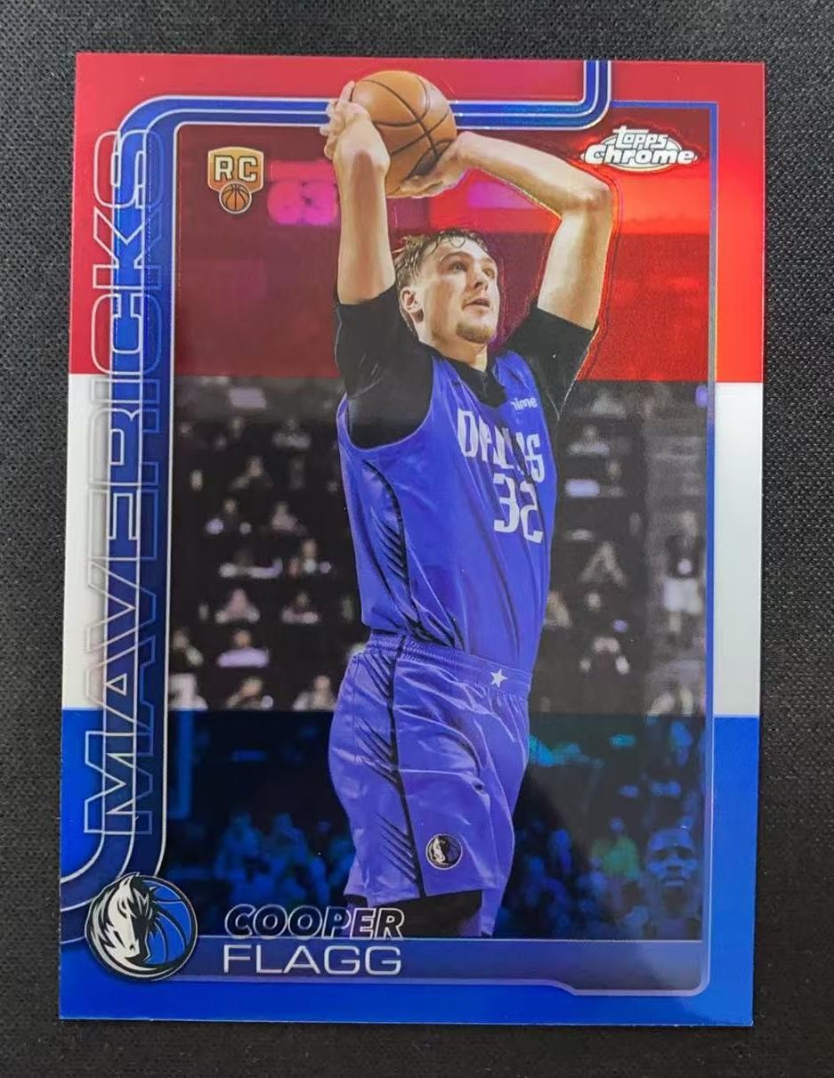 2025-26 Topps Chrome Cooper Flagg #251 RC Rookie Red/White/Blue Refractor -U1