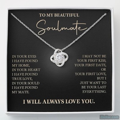 To My Soulmate Necklace Anniversary Gift for Wife or Girlfriend Love Jewelry