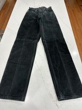 Vintage Skotts Suede Leather Pants Gray Ladies Size 26 -24 X 31  