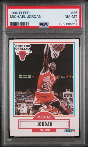 1990-91 Fleer #26 Michael Jordan Graded Basketball Card NBA 1990 1991 PSA 8