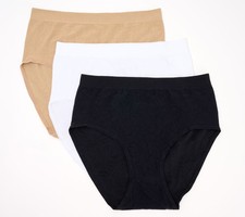 Breezies Women's Panties Sz XL Wild Rose Seamless Ultimair Pack Tan/Beige