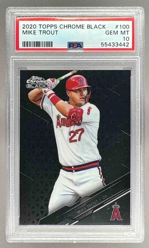 55433442 Mike Trout 2020 Topps Chrome Black #100 PSA 10