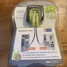 New!! IoGear PS/2 MiniView Micro KVM Switch w Built In Cables, Model: GCS62