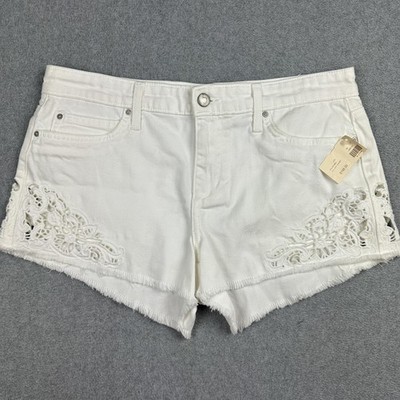 Joe's Jeans Shorts Womens 29 White Cut Off Lemley Lace Embroidered Hem Denim NWT