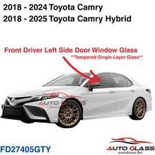 For 2018-2024 Toyota Camry Driver/Left Side Front Door Window Glass US Built