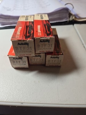 Vintage Autolite BTF31 Lot Of 5 Spark Plugs C3TZ12405A New Old Stock
