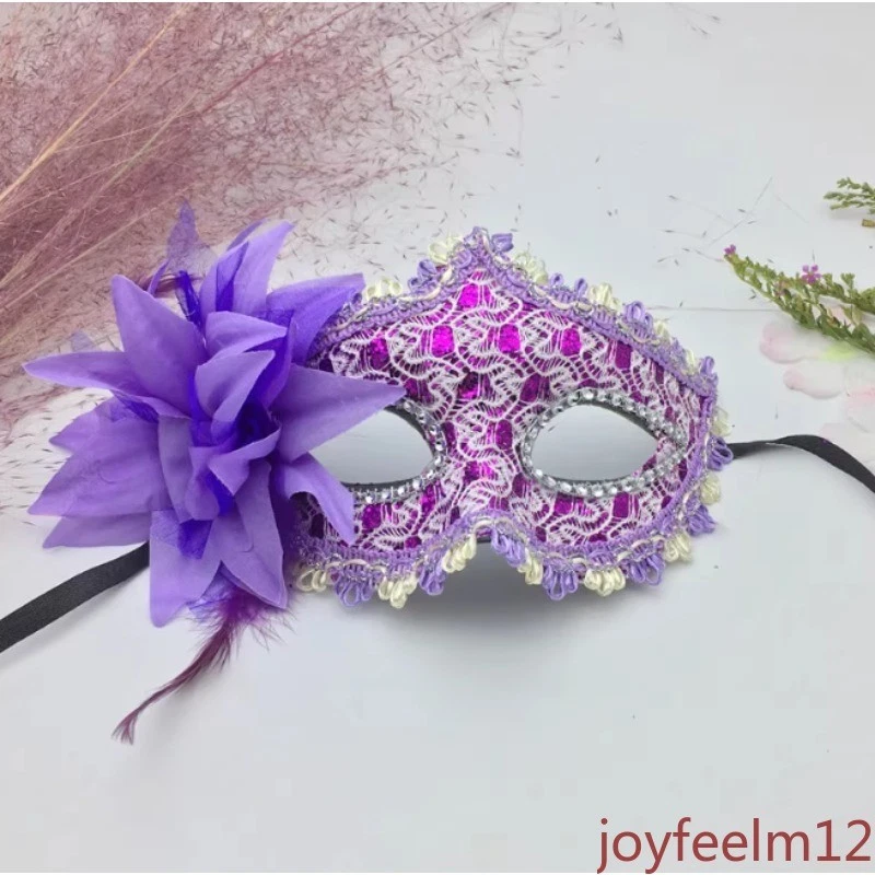 Half-Face Mask Woman Adult Child Halloween Cosplay Makeup Ball Princess Black - Image 2 of 4