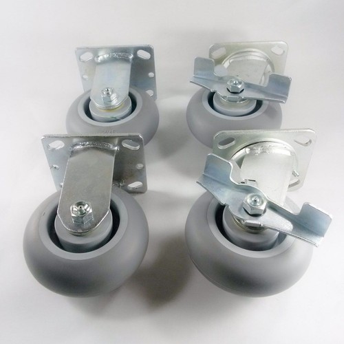 5" x 2" nicht markierende Gummirolle - starr (2EA) & drehbar mit Bremse (2EA) - Bild 2 von 6