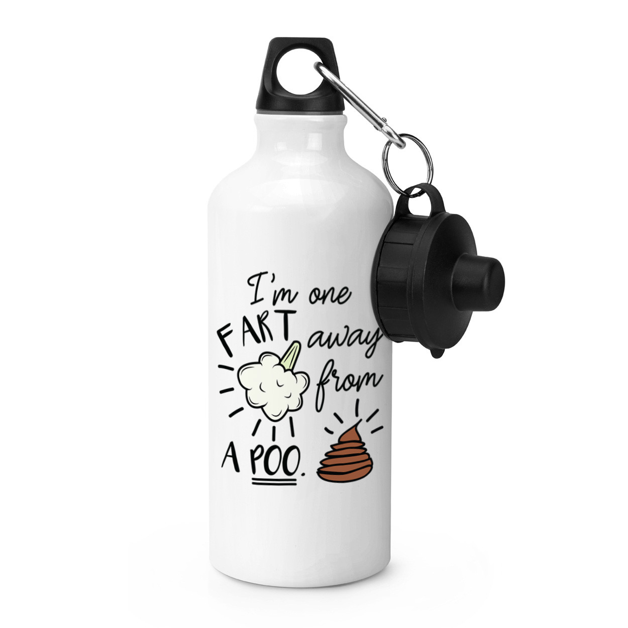 I'm One Fart Away From A Poo Sports Drinks Bottle Camping - Funny Joke Poop