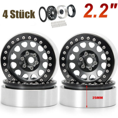 4Stk 2.2'' Metall Beadlock Felgen Rad w/ Hubs für 1/10 RC Axial Wraith TRX-4 D90