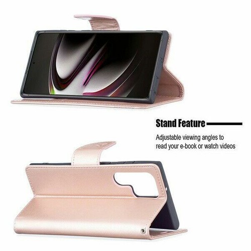 Coque téléphone cuir papillon à rabat pour Samsung S22 S21 S20 Plus Ultra A13 A32 A12 - Photo 10 sur 15