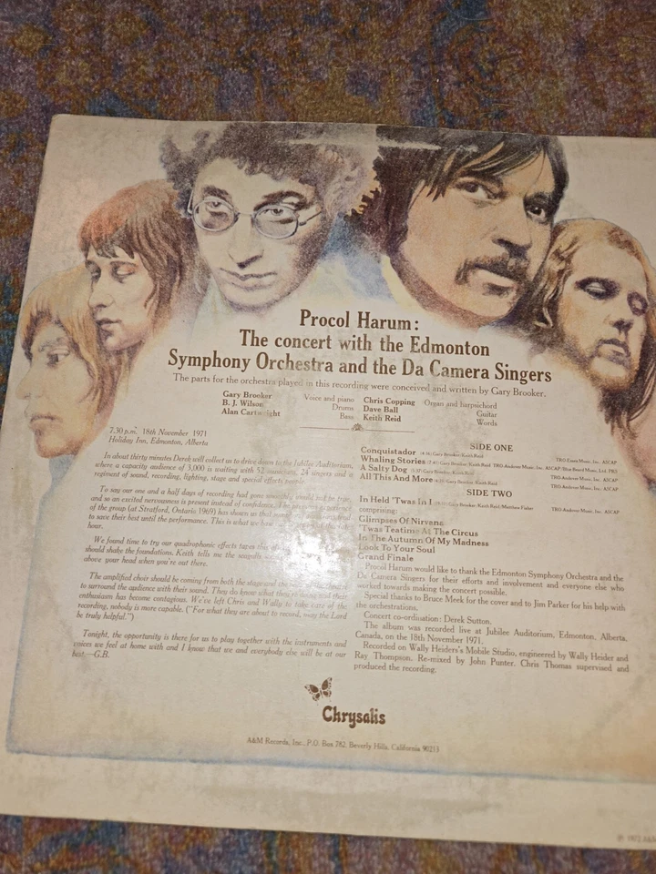 Procol Harum Live w/ Edmonton Symphony Orchestra. Record Album Vinyl LP. SP-4335 - Imagem 2 de 4